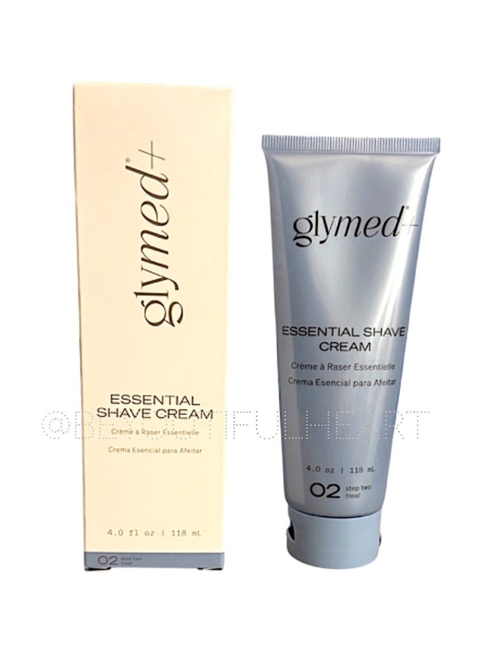 GlyMed Plus Essential Shave Cream for Men and Women Full Size 4 fl oz / 118 ml